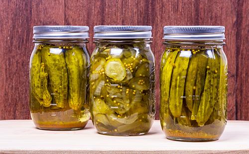 Sliced Cucumbers in Jars