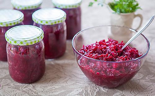 Beetroot salad in a bowl