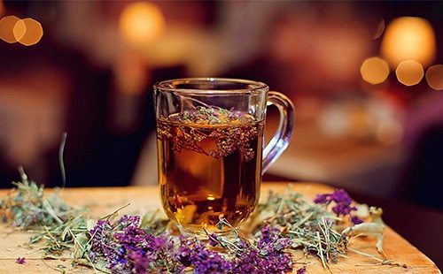 Thyme tea in a mug