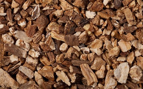 Chopped dandelion root