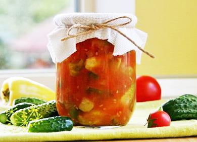 Cucumber lecho in a jar