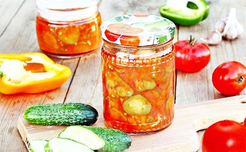 Cucumber Salad with Tomato Paste
