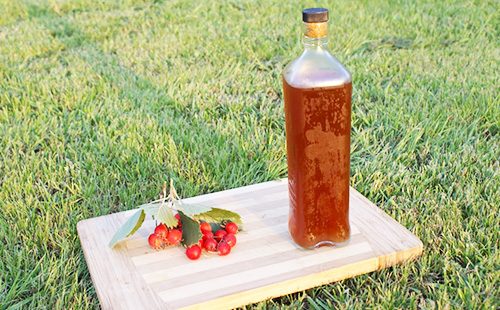 Hawthorn tincture in a bottle