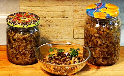 Mushroom caviar for the winter