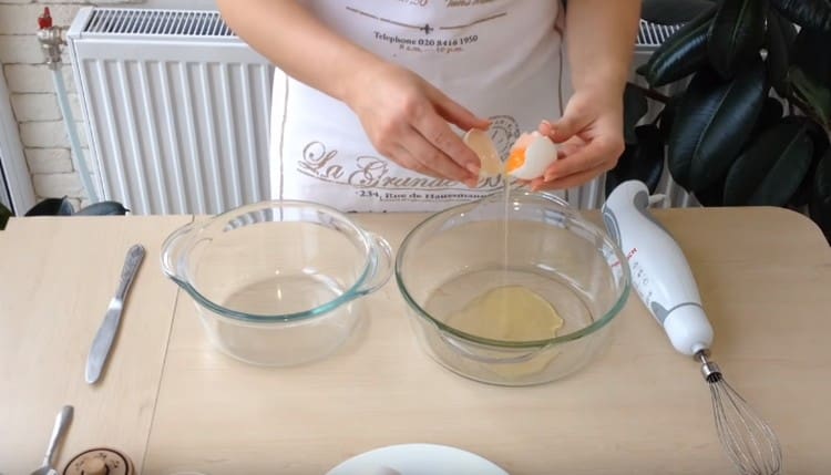 Separate the whites from the yolks.