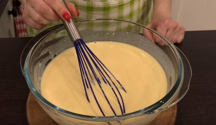 Ready dough should be a little infused.