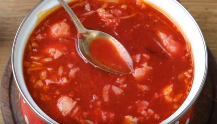 We try the dish, add spices if necessary.