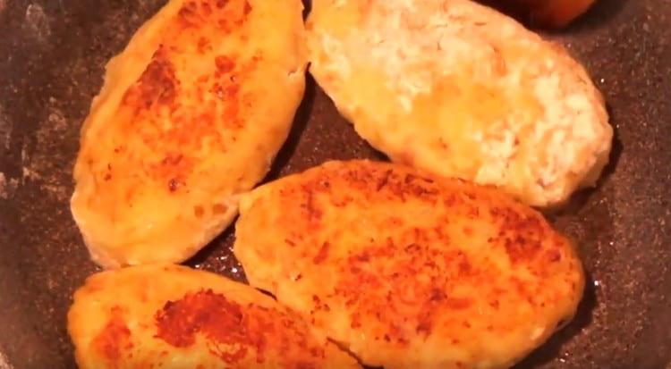 Fry the patties on both sides until golden brown.