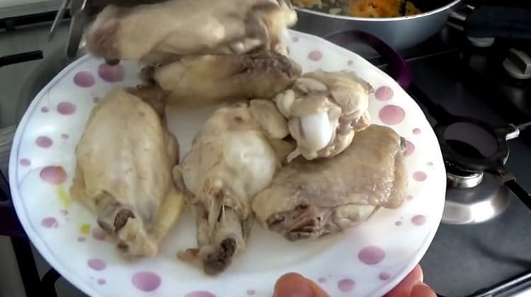 We get chicken wings from the broth.