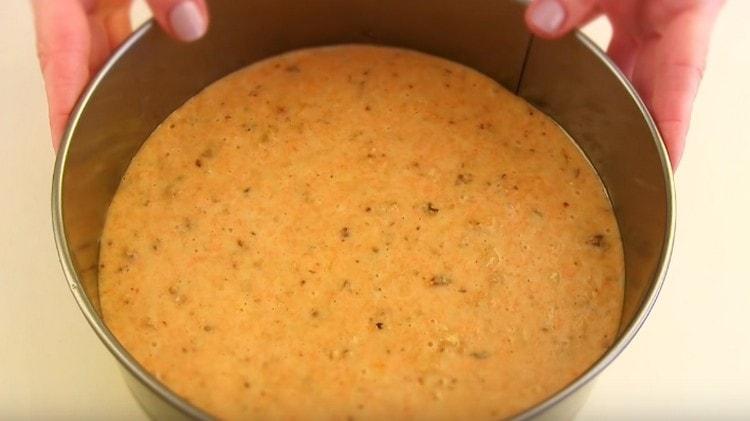 Alternately bake three carrot cakes.