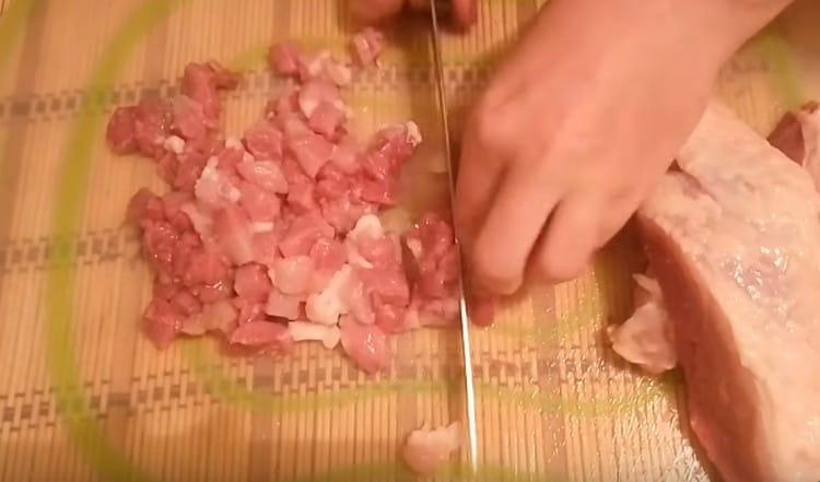 Cut the meat as small as possible.
