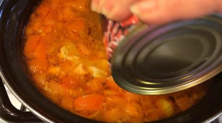 It's time to add canned beans.