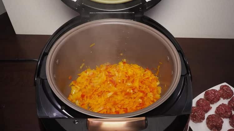 Saute vegetables for soup