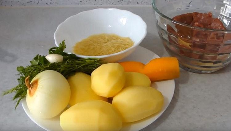 We clean and wash all the necessary vegetables.