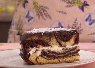 Zebra cake on sour cream: a recipe with step by step photos.