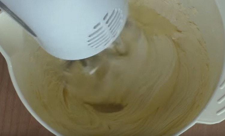 Beat the cream a few more minutes.