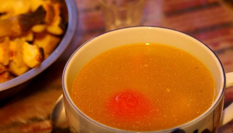 The ear from the sterlet is rich and very tasty.