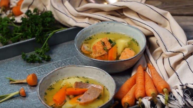 Try to cook a classic ear according to this recipe.