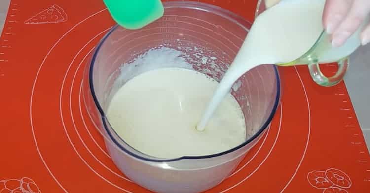 To make a kefir zebra cake, combine the ingredients