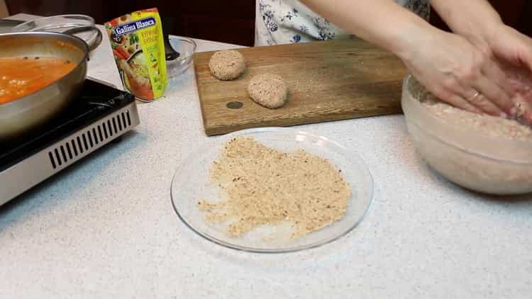 Prepare breading for making gravy cutlets