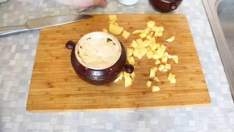 For cooking beef in pots with potatoes in the oven, grease with mayonnaise