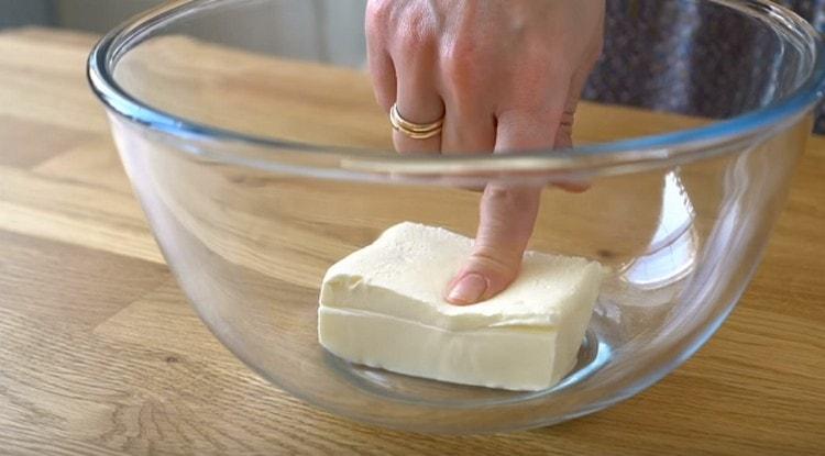 Put the softened butter in a bowl.