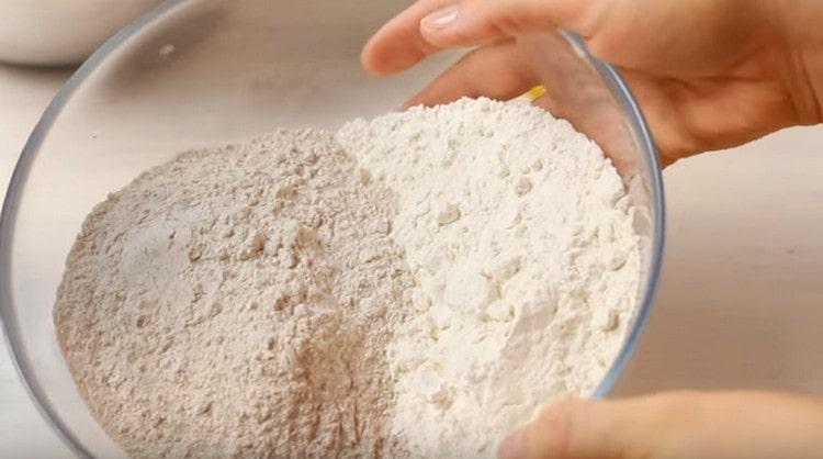 Mix whole grain flour with a simple one.