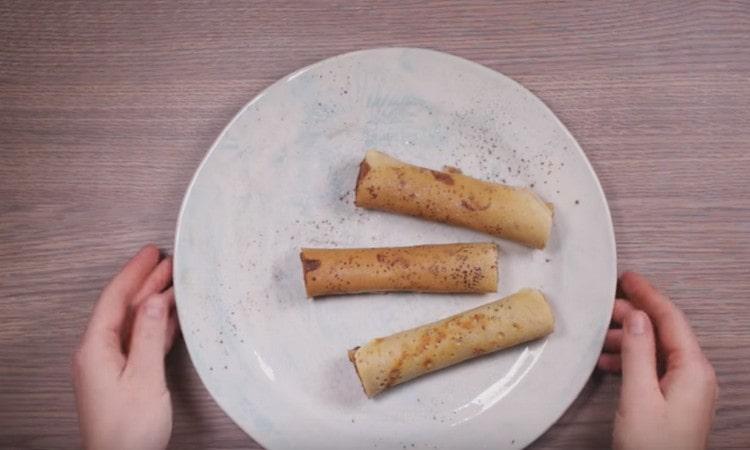 Fragrant pancakes with banana will be a delicious dessert.