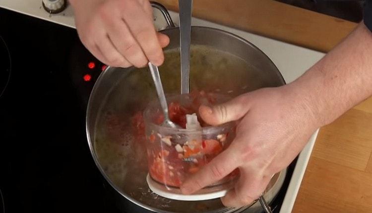 Add adjika, salt and pepper to taste.