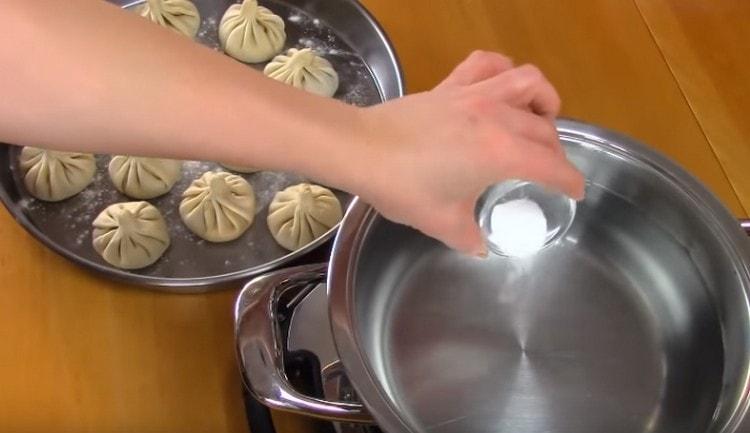 Add salt to the water for cooking dumplings.