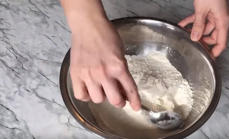 Mix the dry ingredients.