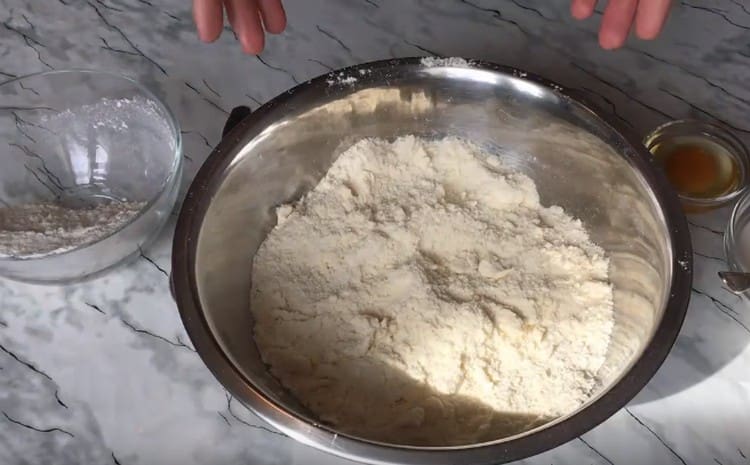 Grind everything into crumbs.