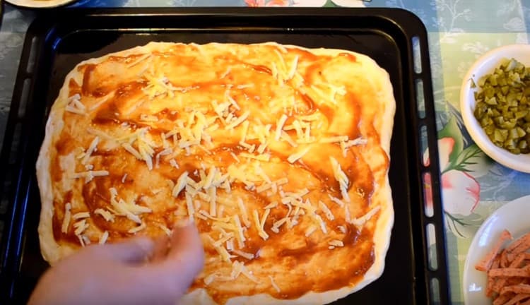 Sprinkle this piece of cheese.