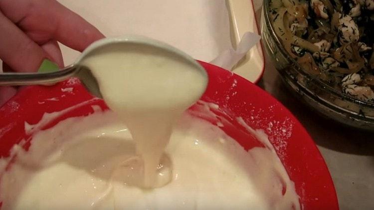 The finished dough should turn out the same as for pancakes.