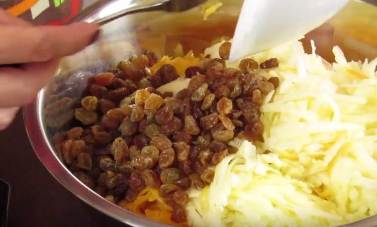 We wash the raisins and also add it to the dish.