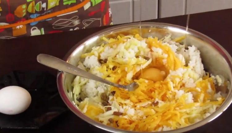 Add the eggs as well.