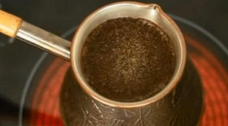 Bring the coffee to a boil.