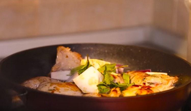 It's time to add celery root and onions.