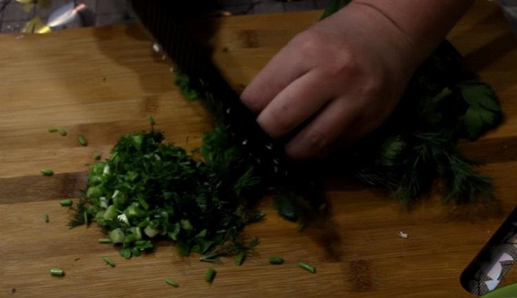 Finely chop the fresh herbs.