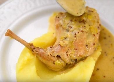 Fragrant rabbit in a creamy sauce: cook according to a step by step recipe with a photo.