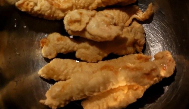 Here we have such a delicious chicken fillet in batter.