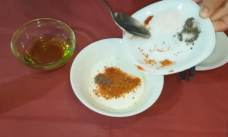 We also add ground black pepper and paprika.