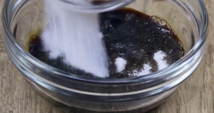 Add sugar to the mixture and mix.