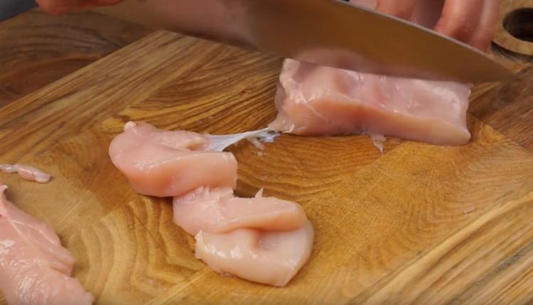 Cut into pieces chicken