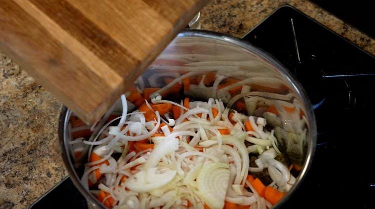 Next, spread the onions.