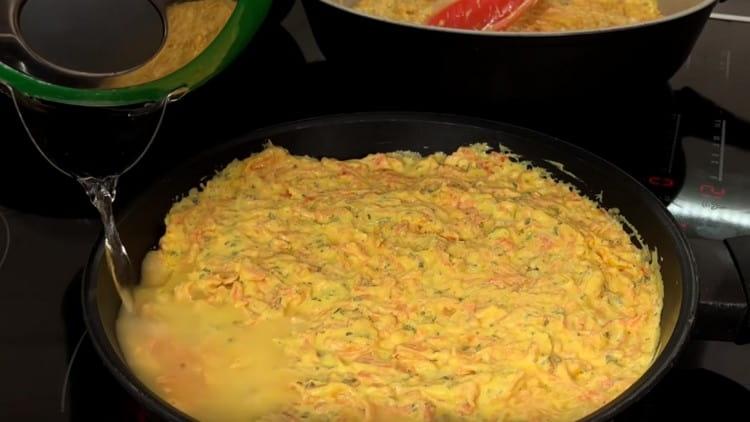 Add a little water to the lazy dumplings.