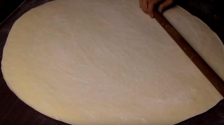 The dough needs to be rolled out very, very thinly.