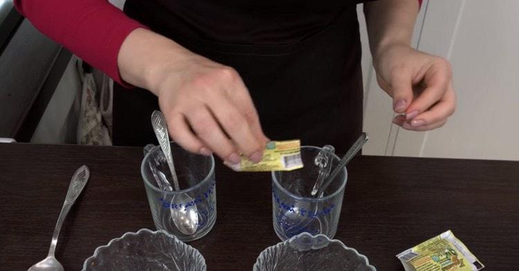 pour the dyes into separate containers.