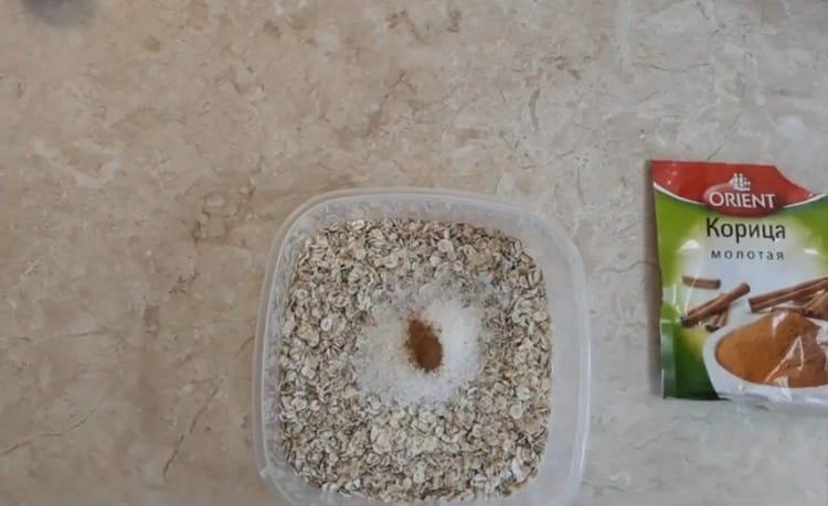 Add sugar, cinnamon to the cereal.