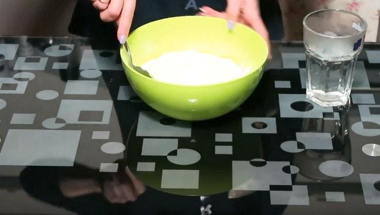 Add salt, as well as egg and vegetable oil.